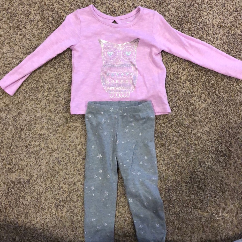 The Children’s Place girls Owl sweater outfit